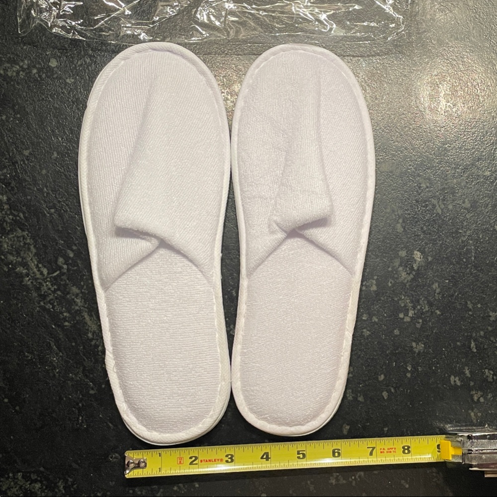 White Travel Slippers (NWOT)